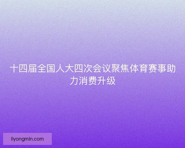 十四届全国人大四次会议聚焦体育赛事助力消费升级